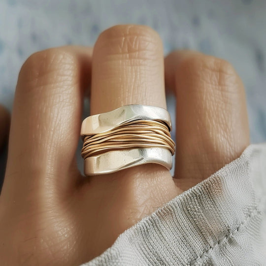 Anillo Envoltura de Plata y Oro