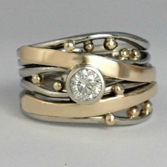 Anillo Envoltura de Plata y Oro