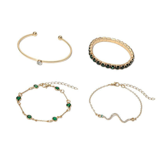 Conjunto de Pulseras de Oro y Esmeralda