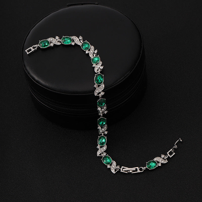 Pulsera Vintage de Esmalte Plateado