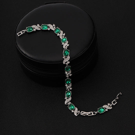 Pulsera Vintage de Esmalte Plateado