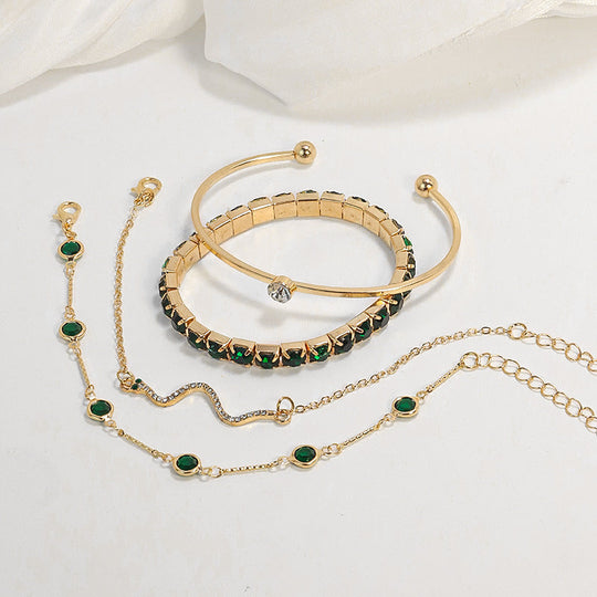 Conjunto de Pulseras de Oro y Esmeralda