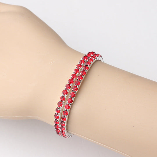 Pulsera de Tenis Ruby Plateada