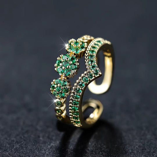 Anillo de Clúster de Esmeralda Dorada
