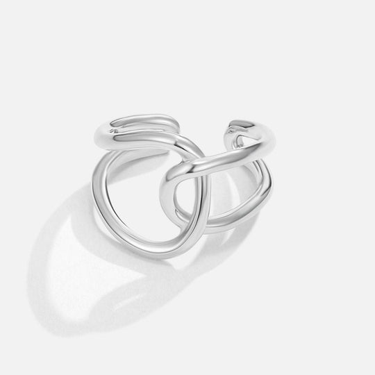 Anillo Abierto Interconectado de Plata