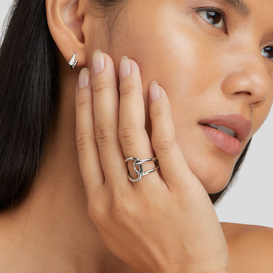 Anillo Abierto Interconectado de Plata