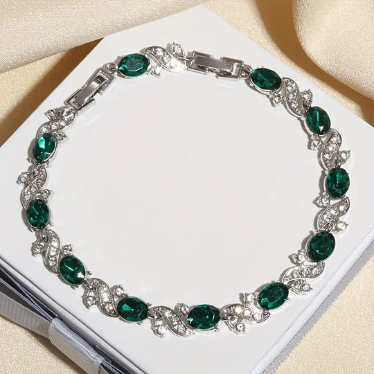 Pulsera Vintage de Esmalte Plateado