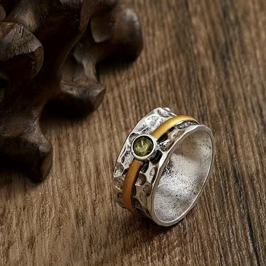 Anillo Rústico de Plata y Oro