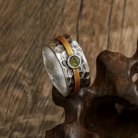 Anillo Rústico de Plata y Oro