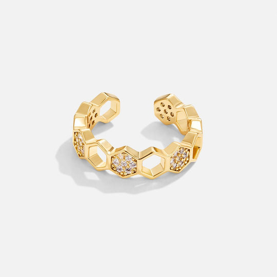 Anillo Abierto Geométrico de Oro