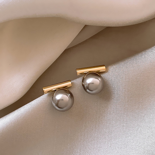 Pendientes de Perla en Barra de Oro