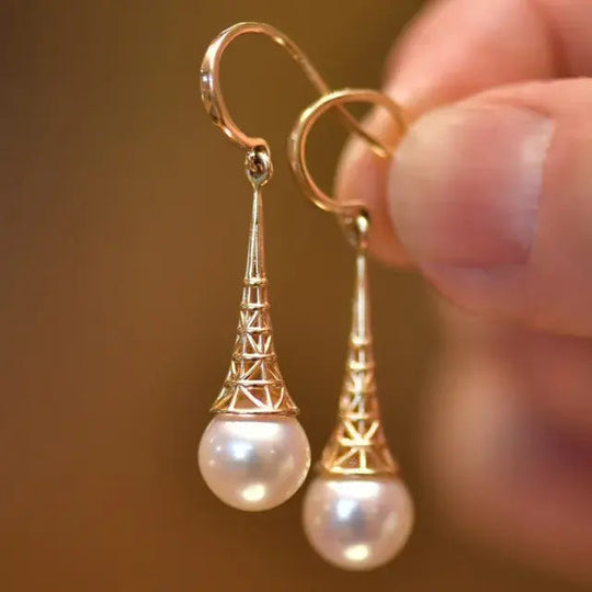 Pendientes de Perlas con Filigrana Dorada