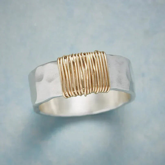 Anillo Envuelto en Alambre de Plata y Oro